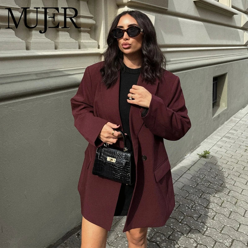 2025 Straight Long Blazers for Women Winter Outerwears Women's Blazer Jackets Streetwear Coat Long Sleeve Blazer Woman