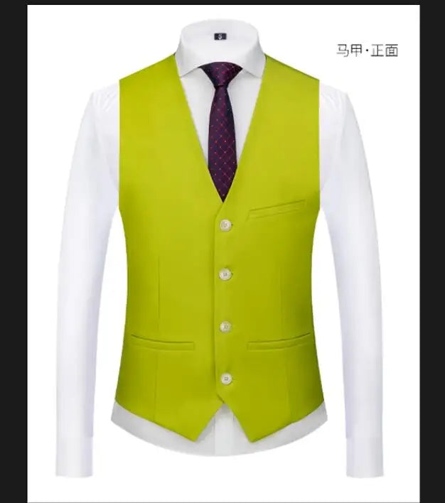Royal Blue Vest Waistcoat Men's Brand New Slim-Fit V Neck Dress Vests Mens Formal Business Wedding Tuxedo Chaleco Hombre 6xl