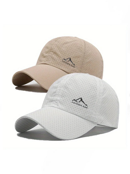 2pcs Sports Baseball Cap, Snow Mountain Print, Quick-drying, Spring Summer Leisure, D Suitable for Both Men and Women