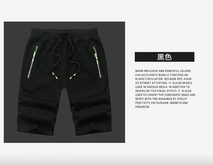 Men Summer Knit Cotton Knee Length Shorts Men Loose Sports Casual Pants Men Plus Size Breathable Lightweight Five Point Trousers