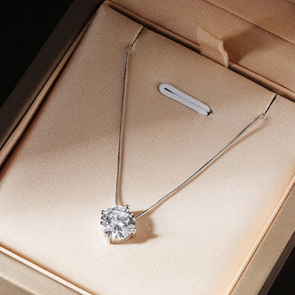 D VVS1 Moissanite Pandent Necklace s925 Sterling Silver Plated 18k White Gold GRA Certified Dainty Necklaces for Women