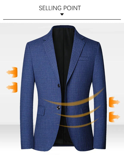 Brand 2026 Spring Mens Wedding Suits Blazer Check Autumn Single Breasted Suits Blazers Men Fashion Blazer for Mens