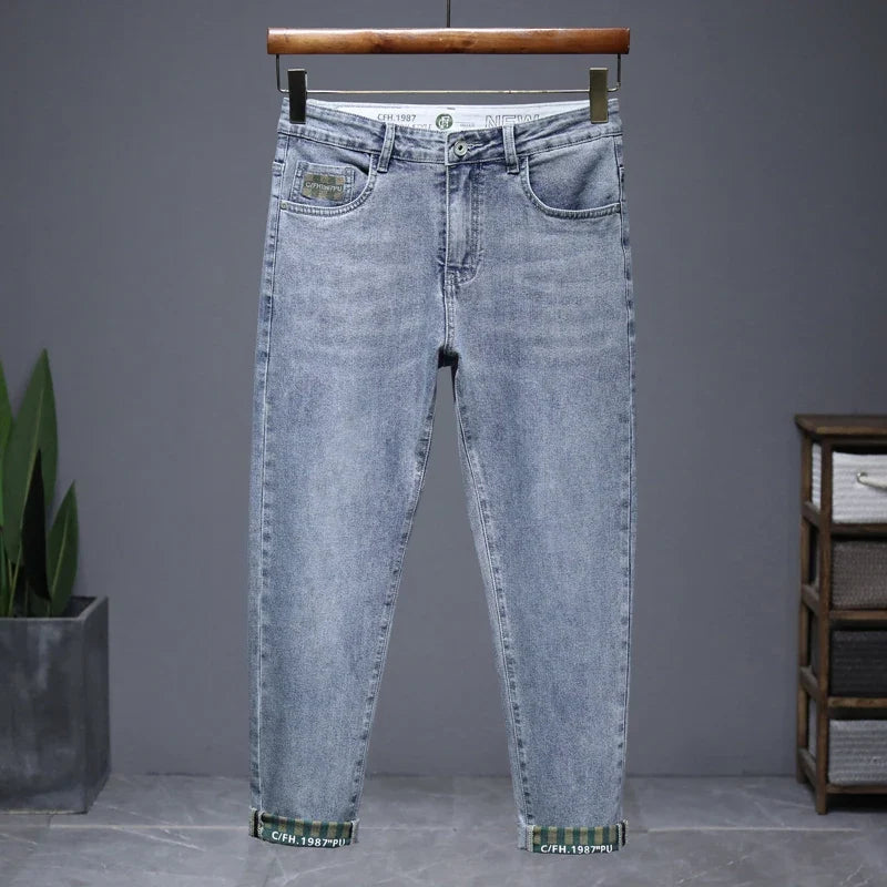 Hot Summer Jeans for Men, Trendy Korean Style, Slim Fit