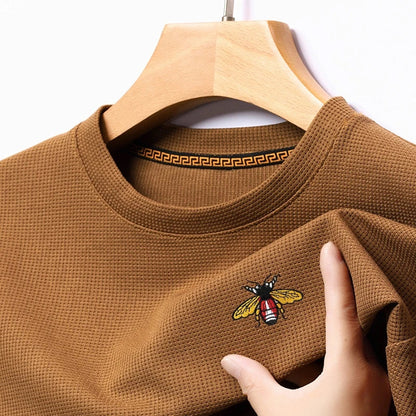 Men's New Embroidered Business Casual Short Sleeved Polo Shirt, Fashionable Short Sleeved Comfortable Breathable Top