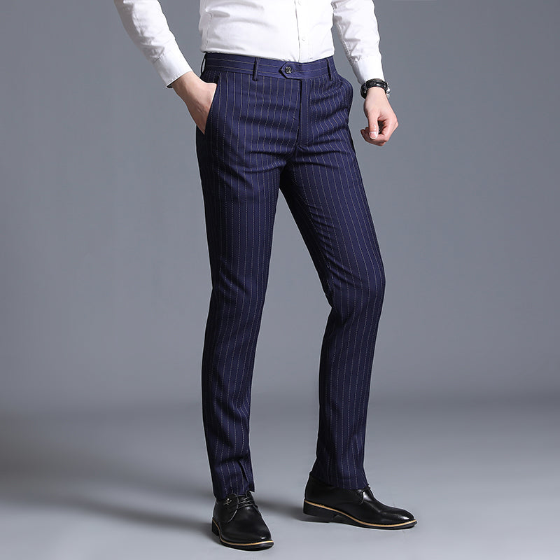 Autumn New Men's Suit Pants, Asian Sizes Office Trousers, Available in Blue, Red, Gray, and Black.