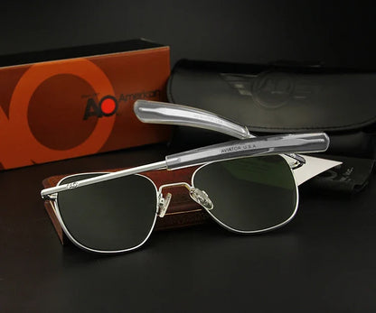 AO Pilot Sunglasses Men Top Quality Brand Designer AGX Tempered Glass Lens Sun Glasses Male