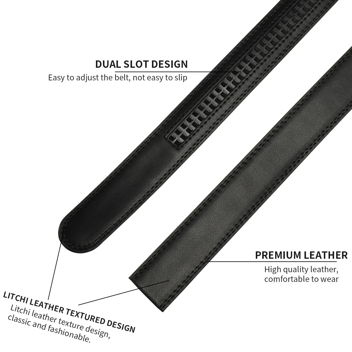 Men's automatic buckle waistband, adjustable without holes, suitable for office and daily casual wear