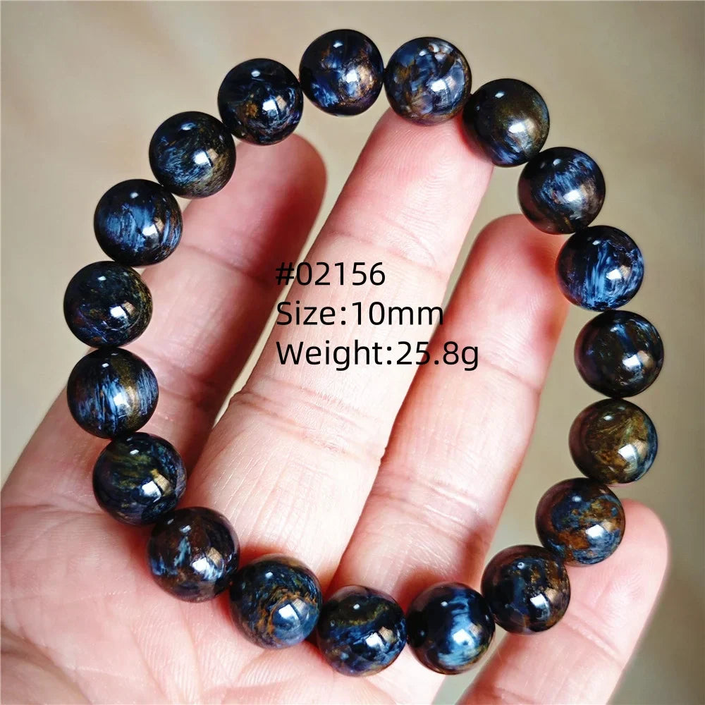 Natural Blue Pietersite Bracelet Women Men Beads Round Beads Chatoyant Cat Eye Fire Pietersite Namibia AAAAAA