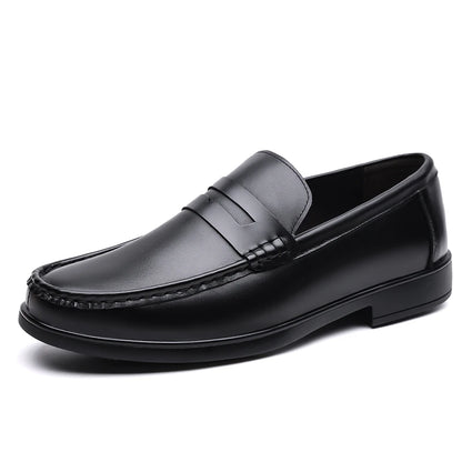 2026 Summer Mens Leather Loafers Slip on Casual Shoes Breathable Moccasins Comfortable Walking Office Flats Male Walking Shoes