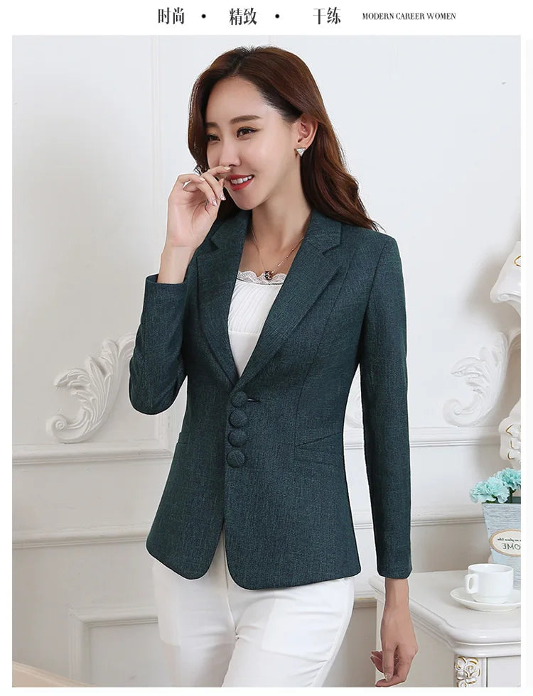 Fashion Women Blazers Jackets Work Office Lady Suit 2025 Slim Single Breasted Business Female Blazer Coats Formal Veste Femme