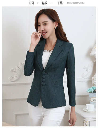 Fashion Women Blazers Jackets Work Office Lady Suit 2025 Slim Single Breasted Business Female Blazer Coats Formal Veste Femme