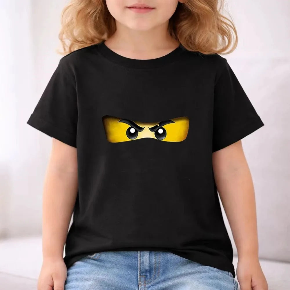 Summer T-Shirt Boyand Girls red Casual TShirt+Shorts Sets ninja Printed Kids Outfits Teen Children's Short Sleeve Tops