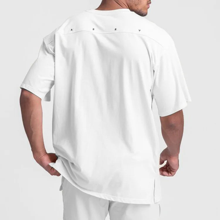 Men's Gym Splicing Quick Dry T-Shirt Breathability Patchwork Short Sleeve Sport T Shirt Fitness Shirt Trainer Sportswear