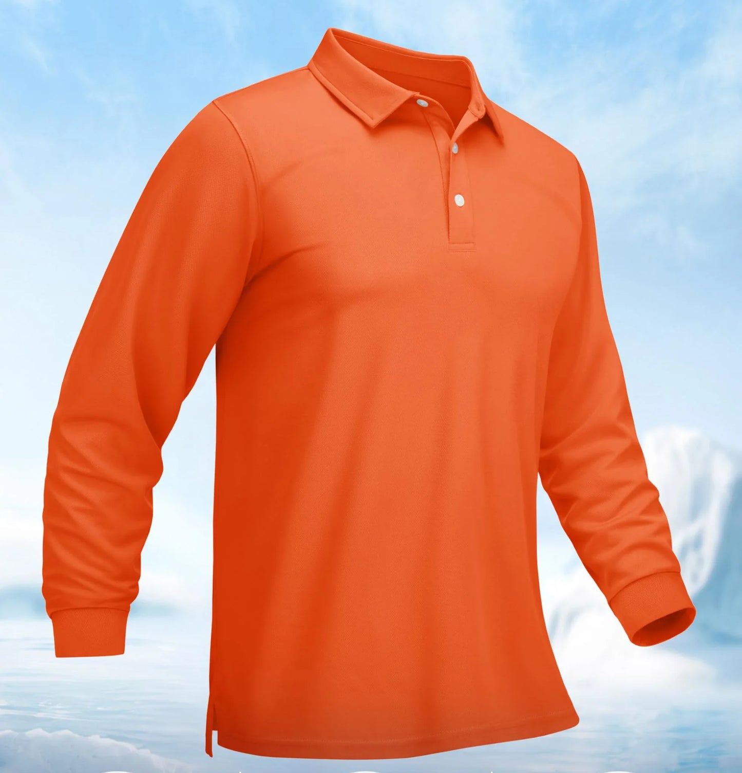 Men Sports Polo Shirts Quick Dry Golf T-shirts Breathable Work Shirts Casual Office Shirts Lightweight Top Long Sleeve