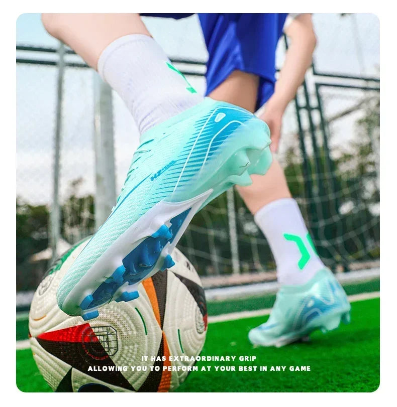 New Men Football Boots Match Indoor Breathable Ultralight Grass Cleats Soccer Shoes Long Spikes Sneakers Training Drop Shipping