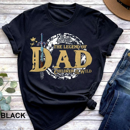 Legend of Dad Gamer Shirt Breath of The Wild Zelda Lover Tshirt Father's Day The Best Gift Tee Men Fashion Summer Cotton Tops