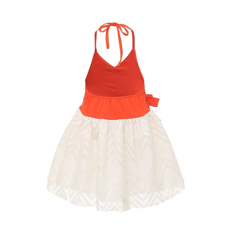 2026 Baby Girls Moana Halter Dress Role Playing Princess Dress Summer Clothing Hawaii Toddler Vaiana Cute Mini Sundress 1-6Y