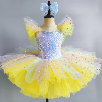 Summer Ballet Dress Girl Dance Costumes Ballet Leotards Casual Kids Dresses Tutu Ballerine Girls Clothes Vestidos Children's Day