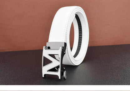 M letter Men Designer Belts High Quality White Luxury Brand Belt Automatic Buckl Cowskin Casual Waist Strap Ceinture Homme