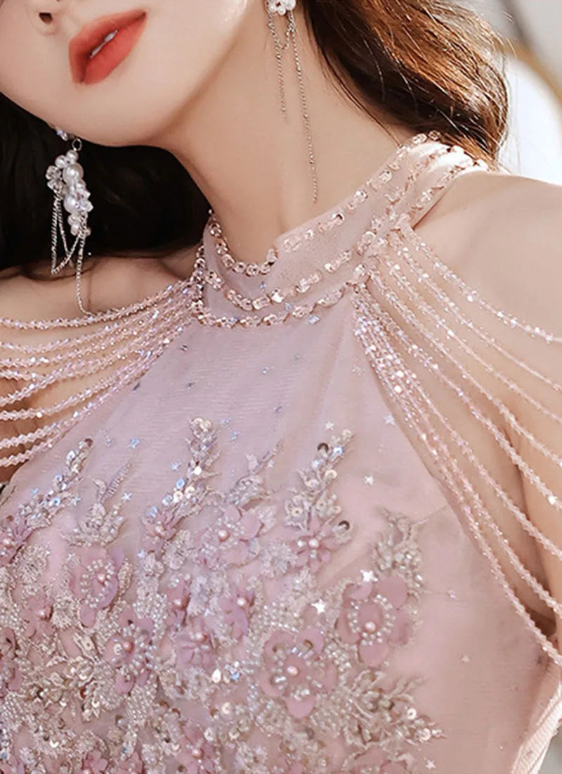 Luxury High Quality Pink Evening Dress 2026 For Prom Birthday Socialite Senior Specical Vestidos Party Dress For Women