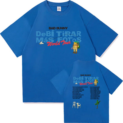 Bad Bunny DTMF World Tour 2025-2026 TShirt Men/women Clothing Vintage Harajuku High Quality Clothes Cotton TShirts for Fans Gift