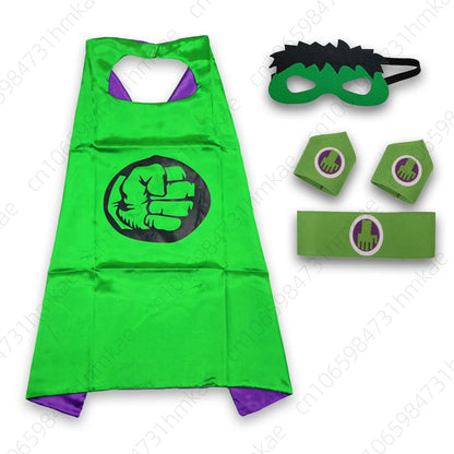 Superhero Halloween Masquerade Mask Cape Cloak Anime Spider Man Batman Cloak Action Figure Toys Cosplay Party Gift