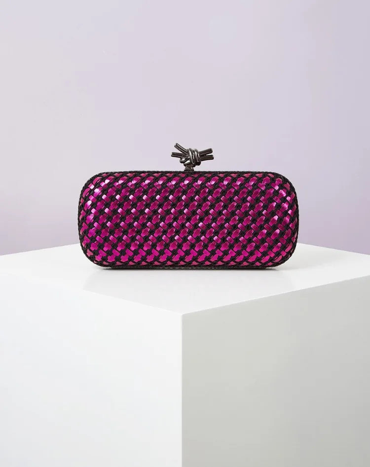 Hand Woven Clutch Purse Luxury For Women 2025 New High Grade Party Wedding Prom Mixed Colors Evening Bag Elegant Trend Chain Bag