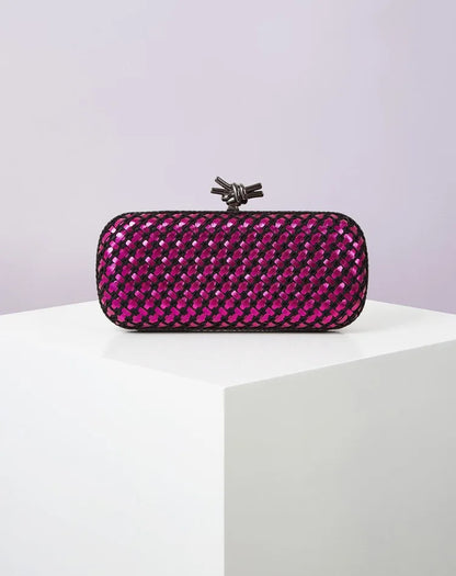 Hand Woven Clutch Purse Luxury For Women 2025 New High Grade Party Wedding Prom Mixed Colors Evening Bag Elegant Trend Chain Bag