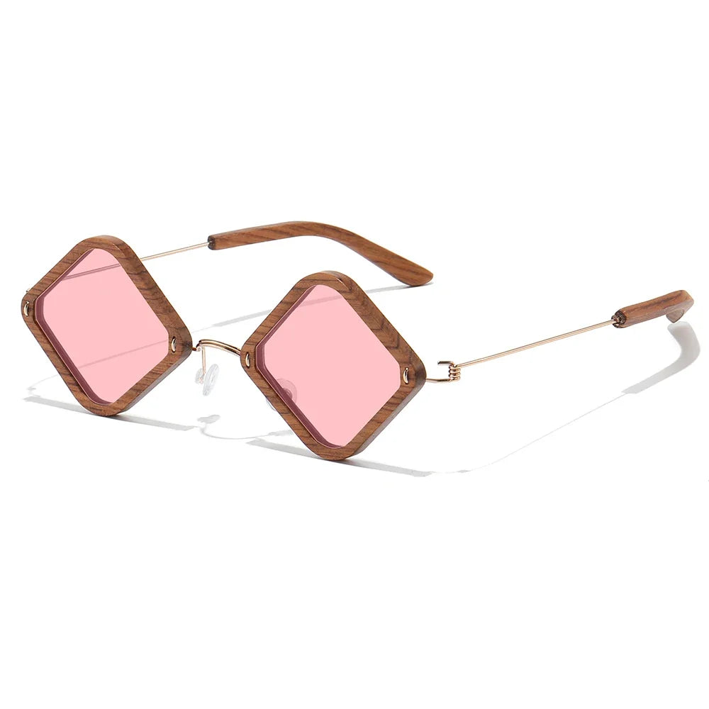 Wooden Aduit Sunglasses Brazilian rosewood Handmade Polarized Glasses Mirror Coating Lenses Eyewear With Gift Box 2105
