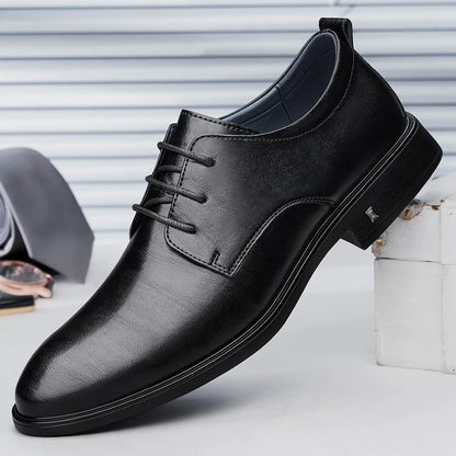 New Mens Formal Business Oxford Shoes Classic Leather Dress Shoes Wedding Office Casual Footwear Derby Shoes Male Sneakers