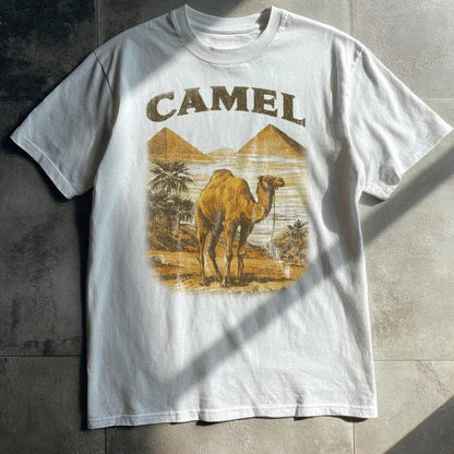 Vintage Cotton Short Sleeve Casual 90s Camel Graphic Print T-shirt Men Women Clothing Harajuku Tops Retro Camel Tee 2026 Summer