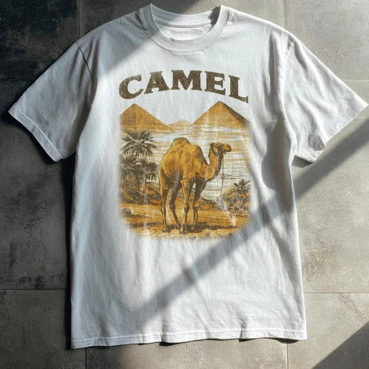 Vintage Cotton Short Sleeve Casual 90s Camel Graphic Print T-shirt Men Women Clothing Harajuku Tops Retro Camel Tee 2026 Summer