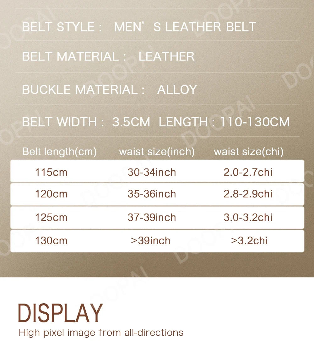 Mens Leather Belt  Automatic Genuine Leather Belts Leisure Fashion Ratchet Belts for Men Pants Waistband Ремень