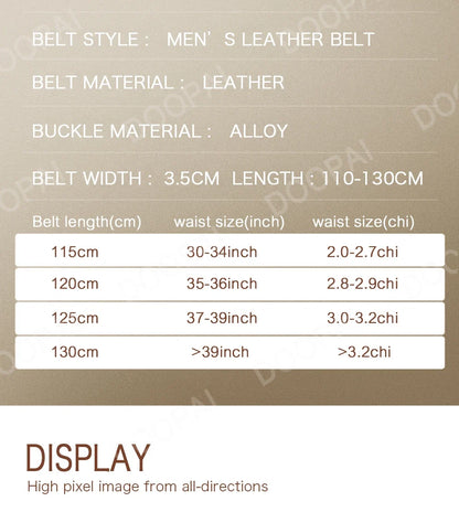 Mens Leather Belt  Automatic Genuine Leather Belts Leisure Fashion Ratchet Belts for Men Pants Waistband Ремень