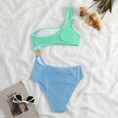2023 New Dot Print One Piece Swimsuit Women Swimwear Push Up Monokini Padded Swim Suit Bandage Bodysuit Bathing Suit Beachwear