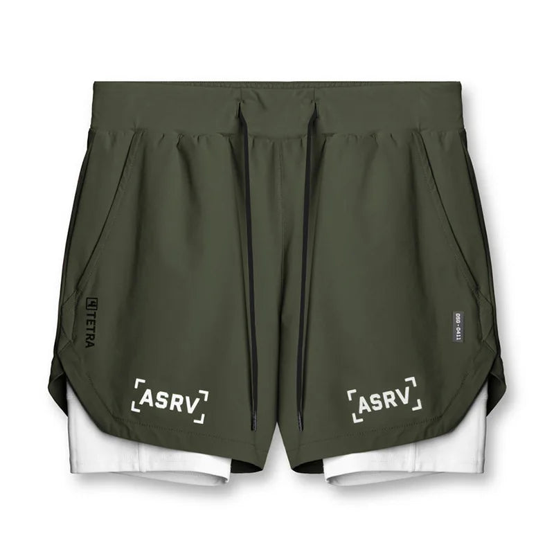 Mens Quick Dry 2 in 1 Double-deck Shorts Gym Fitness Basketball Jogger Short Pants Summer Sports Workout Bottoms Sweatpants