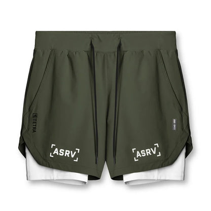 Mens Quick Dry 2 in 1 Double-deck Shorts Gym Fitness Basketball Jogger Short Pants Summer Sports Workout Bottoms Sweatpants