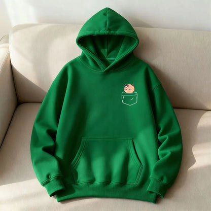 Matching Bubu Dudu Bear Pocket Couple Hoodies Anniversary Gift Clothing Cute Casual Daily Life Fall Winter Men Women Streetwear