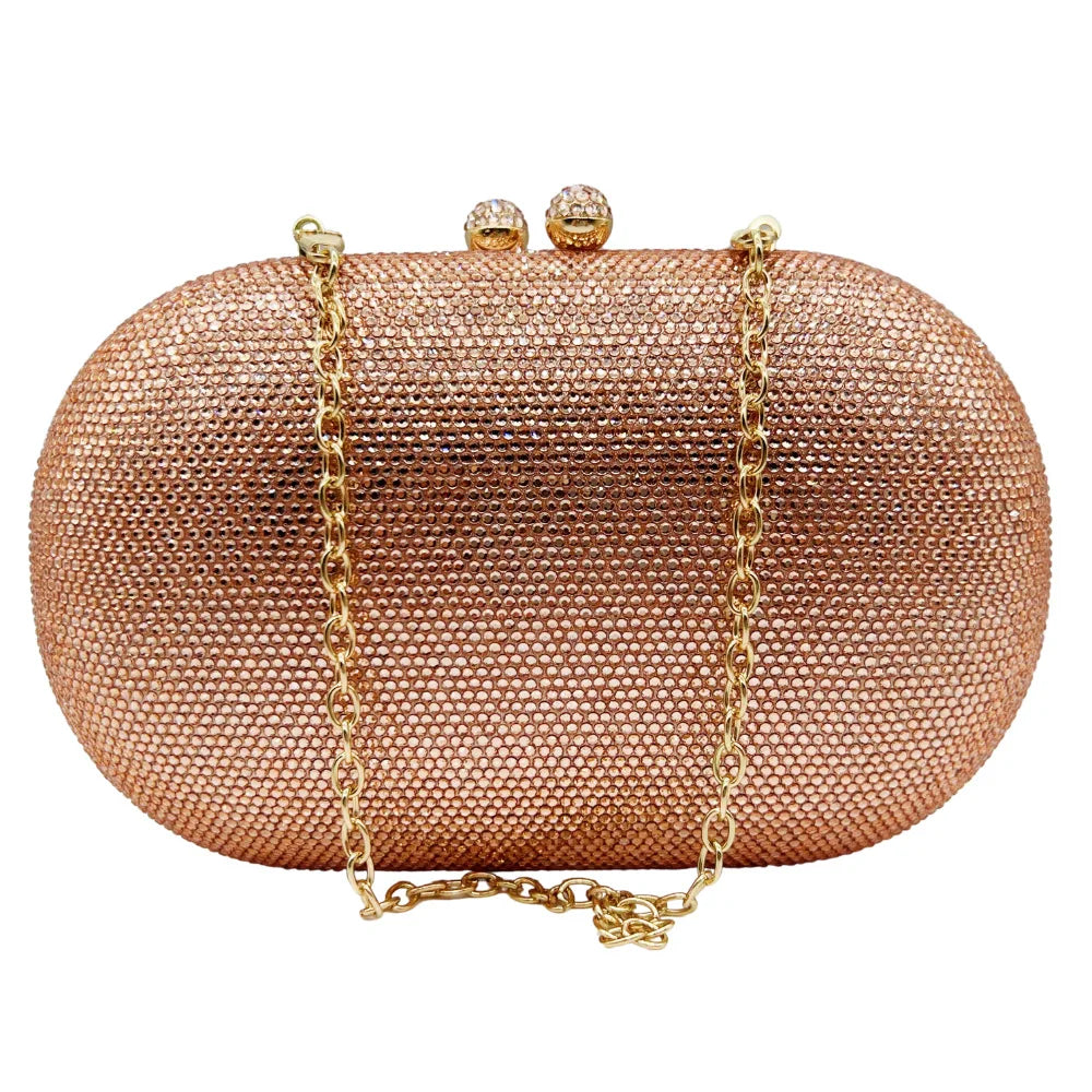 Middle East Diamond Embellished Evening Bag Pure Color Rhinestone Women's Clutch Handbag Polyester Daily Match Magnetic Buckle