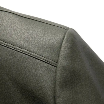 New Spring and Autumn 2025 Casual Leather Jackets, Men's Stand-Up Collar Leather Jackets, and High-End Large-Sized Goatskin Coat