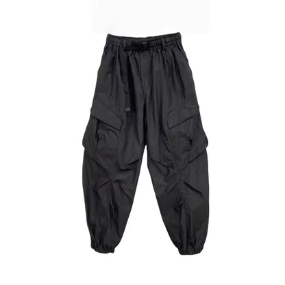 Korean Techwear Cargo Pants Men Spring Summer Quick Dry Lightweight Streetwear Casual Loose Fit Tapered Joggers Hip Hop Trendy