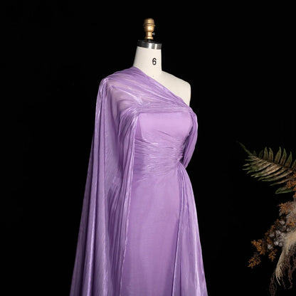 2026 Women's Elegant Evening Dresses with Draped Cape Formal Birthday Gown Pink One Shoulder Arabic SF199 Customized