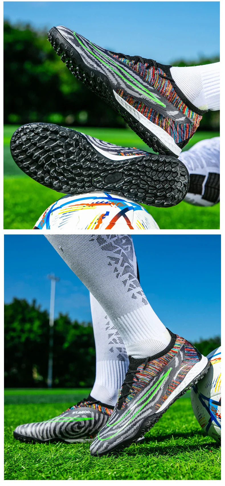 Men Training Football Boots Non-Slip Soccer Shoes Outdoor Cleats Futsal Breathable Sneakers Unisex Comfortable FG/TF Ultralight