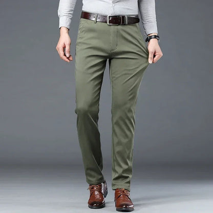 2026 Summer Thin Korean Style Business Casual Trousers for Men Stretch Soft Straight Leg Loose Fashionable Casual Pants Male