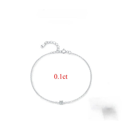 Trendy 0.1-0.5CT Moissanite Bracelets for Women Elegant Lab Diamond Adjustable Chain 925 Sterling Silver Wedding Jewelry