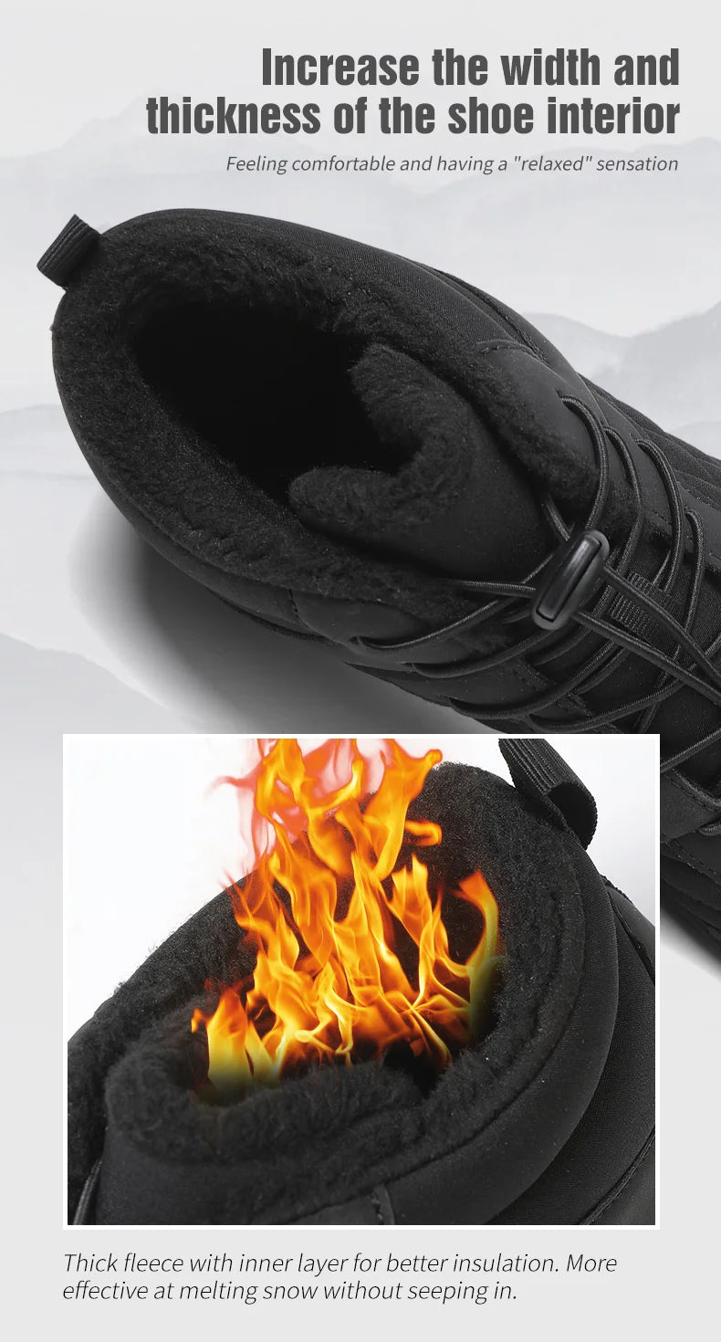 New Winter Booties Outdoor Waterproof Barefoot Boots For Men Ankle Boots Plush Warm Snow Shoes Non-slip Casual Sneakers Big Size