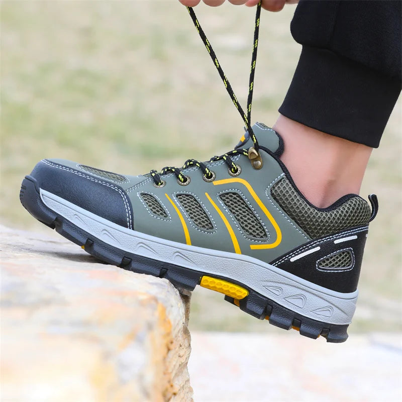 2022 Latest Summer Safety Work Shoes For Men Breathable Indestructible Steel Toe Boots Male Footwear Anti-smash Hiking Shoes