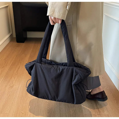 Fashion Winter Women Shoulder Bag Large Simple Shopping Commuting Bag Simple and Practical Textured Casual Versatile Tote Bag