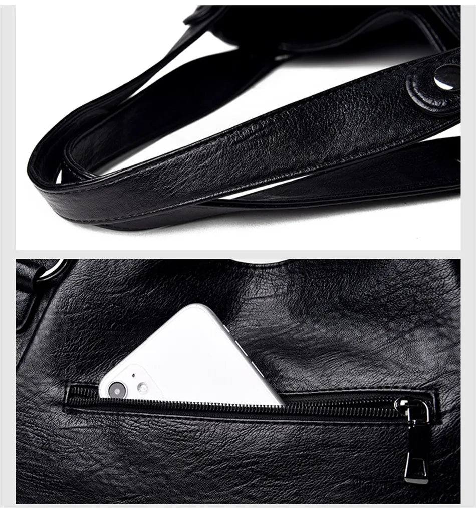 2024 Trend Large Capacity Genuine Tote Shoulder Bags Fashion Top-Handle Bag High Quality Leather Sac Casual Design Handbag Purse