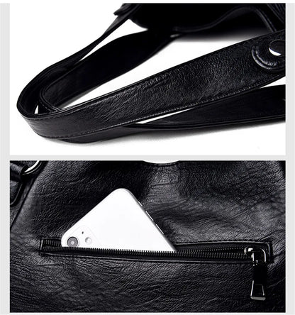 2024 Trend Large Capacity Genuine Tote Shoulder Bags Fashion Top-Handle Bag High Quality Leather Sac Casual Design Handbag Purse